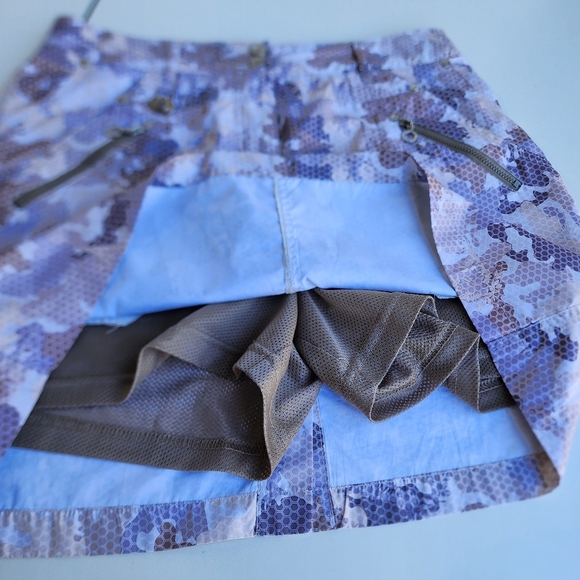 DAILY SPORT XDS Skort Skirt Shorts Golf Tennis Black Purple Zipper Pockets Sz 6 - Picture 7 of 12